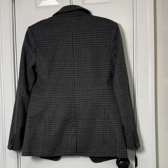 Banana Republic Grey Houndstooth Double-Breasted Crest Button Blazer Size 6 - Picture 5 of 7
